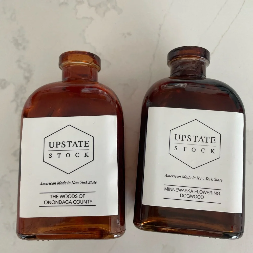 Set of 2 Amber Apothecary Bottles | Upstate Stock